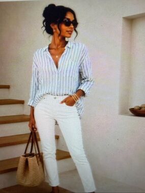 Lilly Pulitzer Classic White Skinny Straight-Leg Pants Size 6 ankle